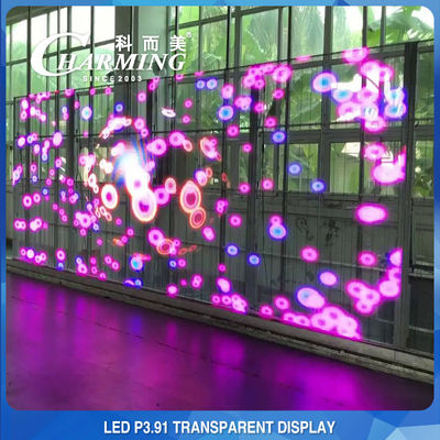 3D P3.91-7.8 Şeffaf LED Video Duvar Cam Ekran Döküm Alüminyum Malzeme