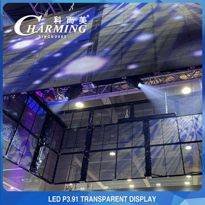 100 * 50CM Piksel Pith 3.91MM Şeffaf LED Ekran Yüksek Şeffaflık 70%