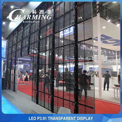 Alışveriş Merkezi Reklamı P3.91 Şeffaf LED Video Duvarı 4K Kapalı