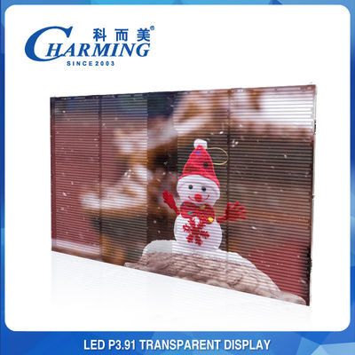 Alışveriş Merkezi 3D LED Cam Ekran Reklam P3.91 Şeffaf LED Video Duvar Ekranı