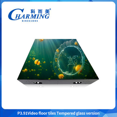 dekoratif LED iplik zemin ekran ekranı P3.91 cam kapağı ile Güçlü ve su geçirmez