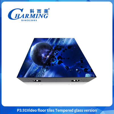dekoratif LED iplik zemin ekran ekranı P3.91 cam kapağı ile Güçlü ve su geçirmez