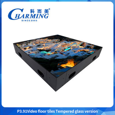 50x50CM Led Dans Zemini P3.91 Video Zemin Kelepçeleri Tempered Glass Version