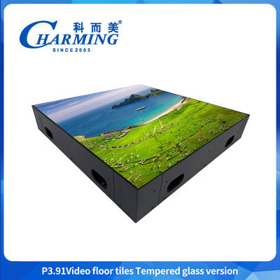 50x50CM Led Dans Zemini P3.91 Video Zemin Kelepçeleri Tempered Glass Version