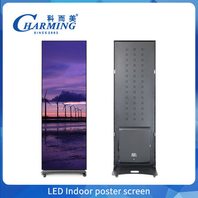 İç mekan tam renkli afiş LED Ekranı P1.86 Yerden dik dijital afiş LED Ekranı