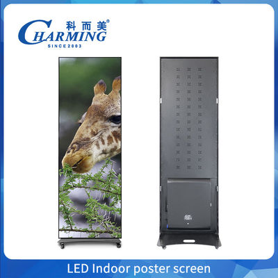 İç mekan tam renkli afiş LED Ekranı P1.86 Yerden dik dijital afiş LED Ekranı
