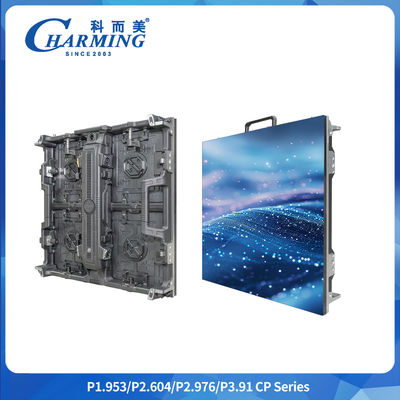 İyi ısı dağılımı P2.6/2.98/3.91 CP Serisi Dışarıdaki IP65 LED Video Su geçirmez Duvar REAN Sinyal Havacılık Fişiyle