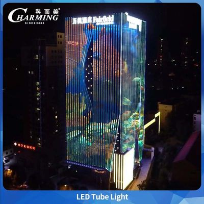 DMX kontrollü ve IP66 korumalı, dış mekan bina ve köprü uygulamaları için Charmingled orijinal üreticisinden Gri Alüminyum Alaşımlı tüp ışık