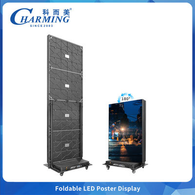 GOB Katlanabilir LED Poster Ekran Tekerlekli Havaalanı Kullanımı İçin APP Uzaktan Kumandalı