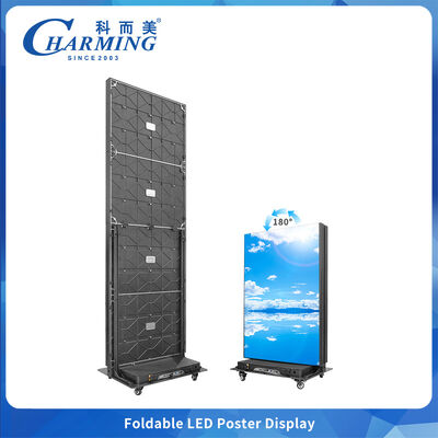 P1.86 P2 P2.5 Piksel Aralıklı, 7680Hz Yenileme Hızlı ve Ön Bakım Alüminyum Kabinli İç Mekan Katlanabilir LED Poster Ekranı