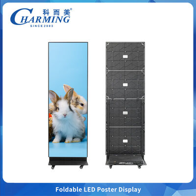 Çift Taraflı Katlanabilir LED Poster Ekran Taşınabilir Mobil Reklam Ekranı Evrensel Tekerlekli