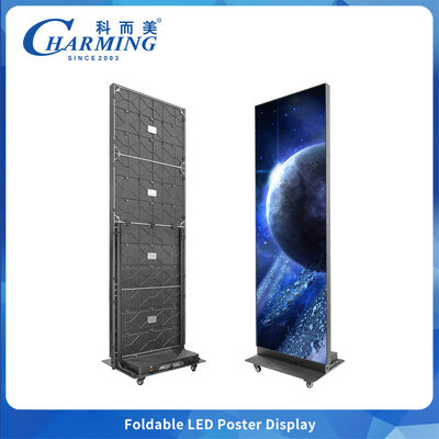 Black GOB Foldable LED Poster Screen Portable Event Display with Audio & APP Control, Indoor Navigation