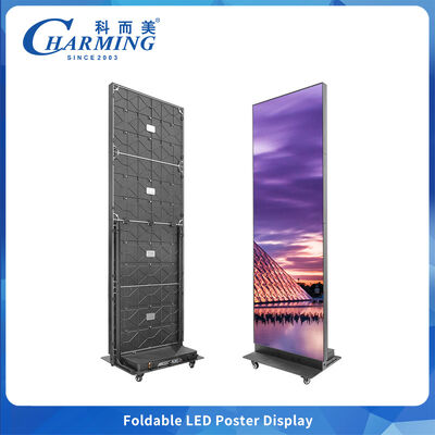 Led Katlanabilir Poster Ekranı P1.86 Katlanabilir Kullanım İçerideki kutu Tekerlekli hareketli