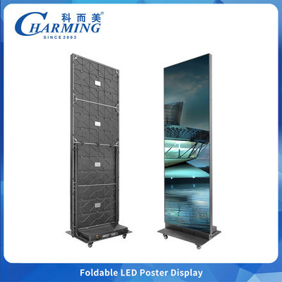 Indoor P1.86 P2 P2.5 Foldable Standing Poster LED Display with Wheel Video LED Display Advertising LED Screen