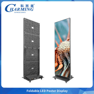 %25 Daha Az Paketleme Alanı P1.86 Katlanabilir LED Poster Ekran Mobil Akıllı Kontrol