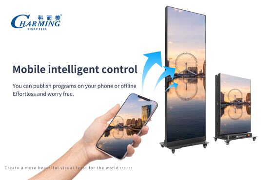 Yüksek tazeleme hızı GOB teknolojisi ve akıllı mobil kontrol ile katlanabilir LED poster ekranı