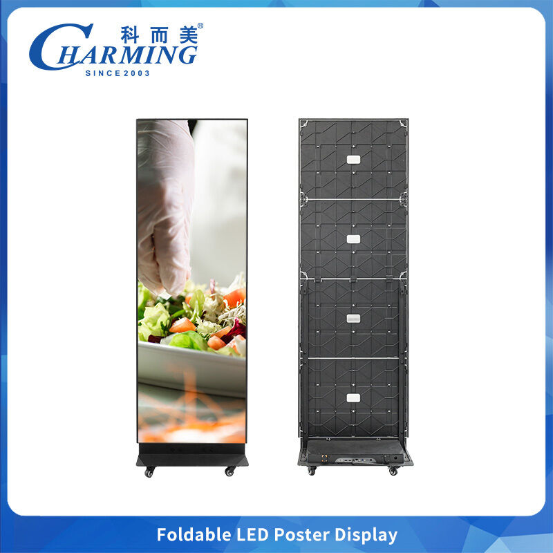 P2 Foldable LED Poster Screen with 7680Hz Refresh Rate and Front Maintenance for Store Advertising