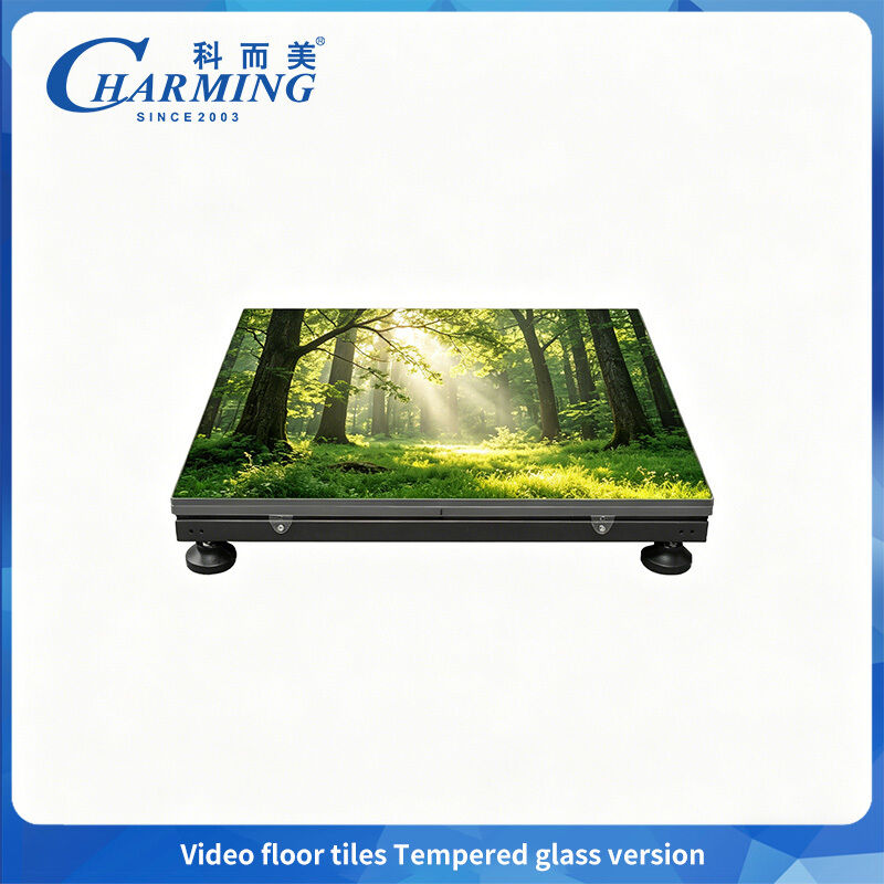 Front IP65 Protection Tempered Glass Dance Floor LED Choose Foot Cup or Track Mounting
