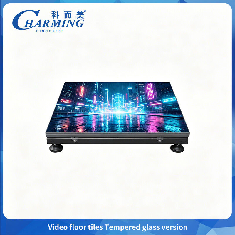 500x1000mm Yüksek Performanslı P3.91 LED Video Yer Karosu / Temperli Cam İnteraktif Dans Pisti