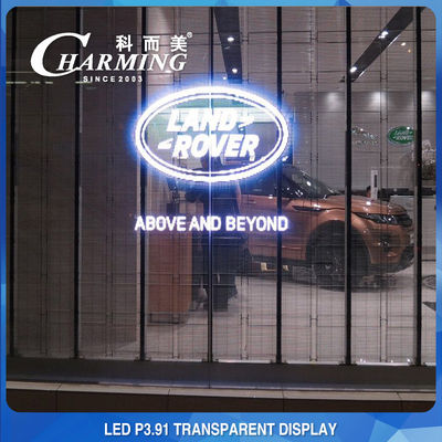 Reklam için Kapalı 1920-3840Hz Şeffaf LED Video Duvar Cam Ekran