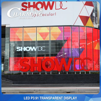 Alışveriş Merkezi Reklamı P3.91 Şeffaf LED Video Duvarı 4K Kapalı