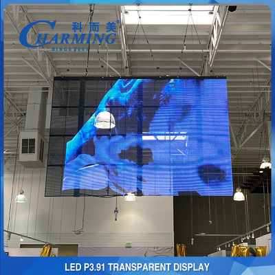3D P3.91-7.8 Şeffaf LED Video Duvar Cam Ekran Döküm Alüminyum Malzeme