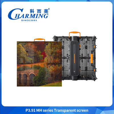 P3.91 MH Dışarıda Esnek Reklam LED Şeffaf Film Ekran Cam Video Duvar Açık Süper İnce LED Film Ekran LED