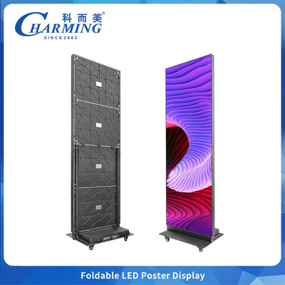 Indoor P1.86 P2 P2.5 Foldable Standing Poster LED Display with Wheel Video LED Display Advertising LED Screen