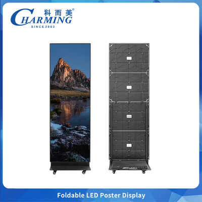 Tam Renkli Kapalı Pantalla LED Dijital İşaret P1.86 P2 P2.22 P2.5 Yerde Dikilebilir Katlanabilir LED Poster Ekranı